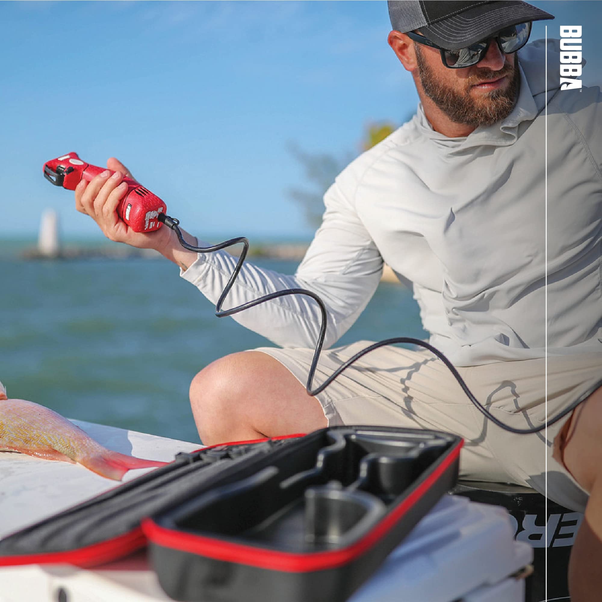 BUBBA 110V Electric Fillet Knife with Non-Slip Grip Handle, 4 Ti-Nitride S.S. Coated Non-Stick Reciprocating Blades, 8' Cord and Storage Case for Fishing - Image 8