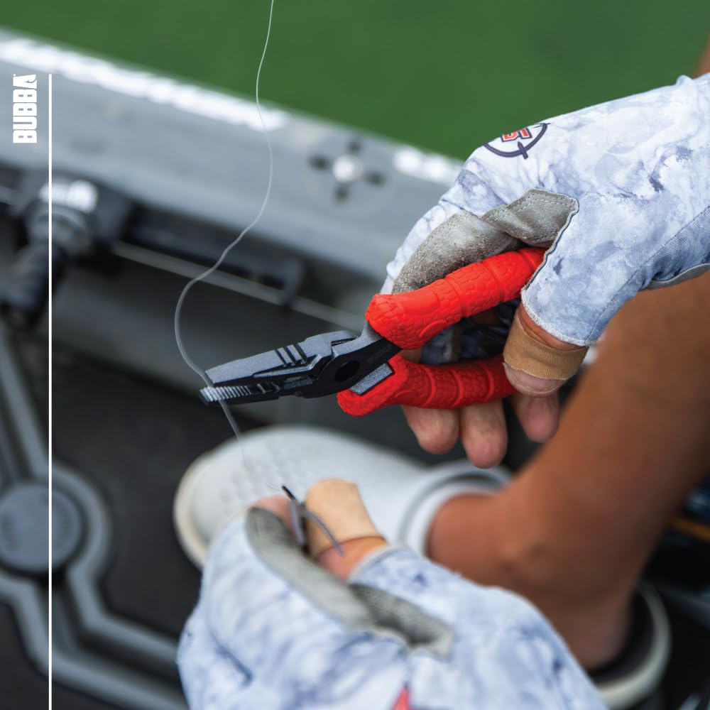 Bubba 6" Forged Fishing Pliers with Crimping Cutouts, Lure Tuning Slots, Hook Pulling Holes, and Corrosion-Resistant Coated Steel, For Fishing - Image 5