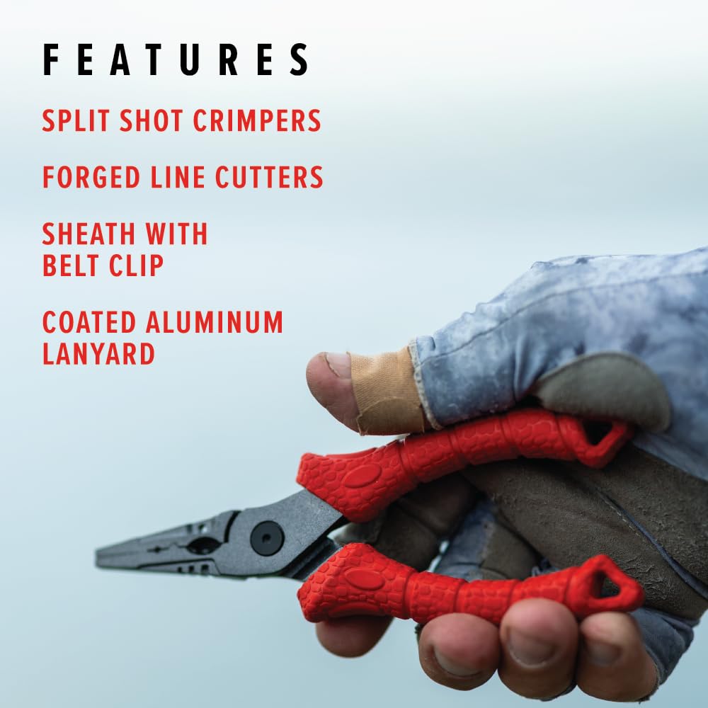 Bubba 6" Forged Fishing Pliers with Crimping Cutouts, Lure Tuning Slots, Hook Pulling Holes, and Corrosion-Resistant Coated Steel, For Fishing - Image 6