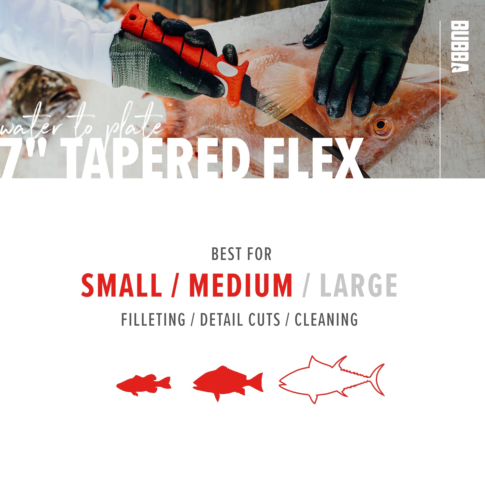 Bubba 7 Inch Tapered Flex Fillet Fishing Knife - Image 5