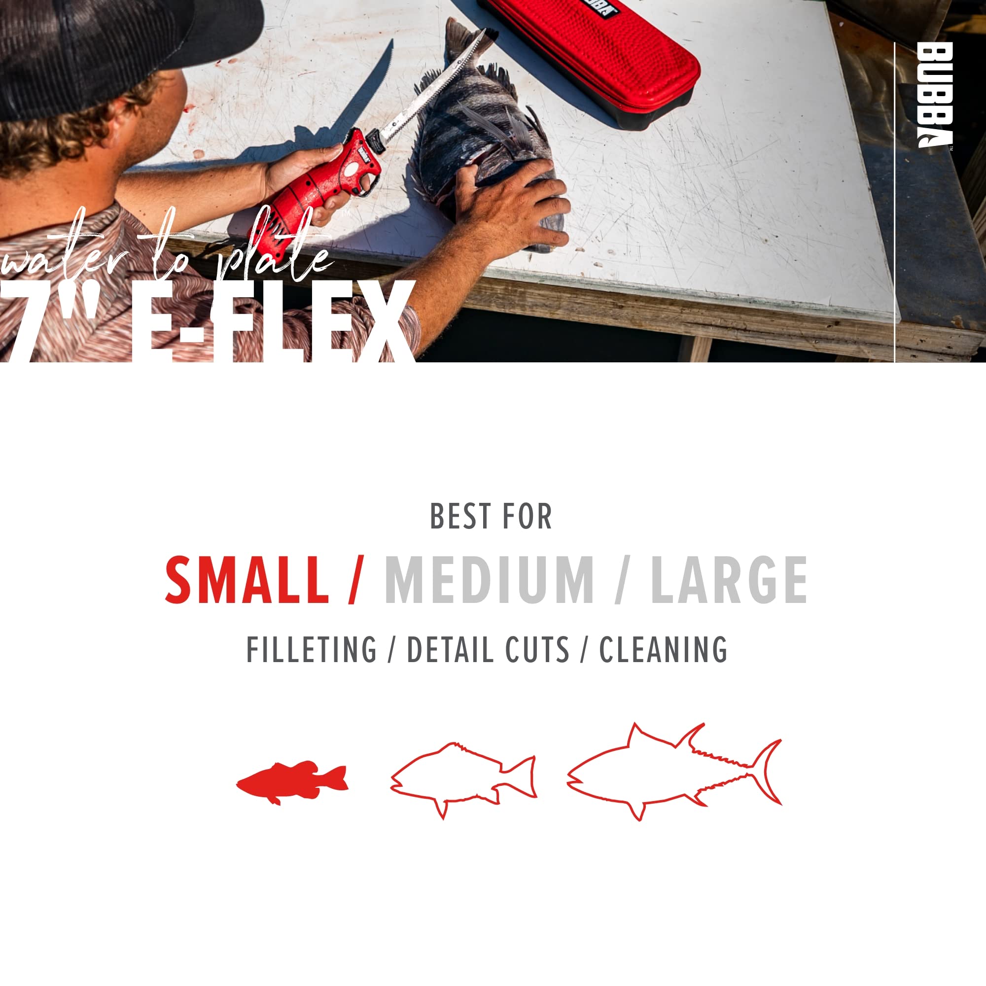 BUBBA E-FLEX Electric Fillet Blade with Ti-Nitride Coated Hollow Stainless Steel Non-Stick Reciprocating Construction for Fishing and Outdoors - Image 4