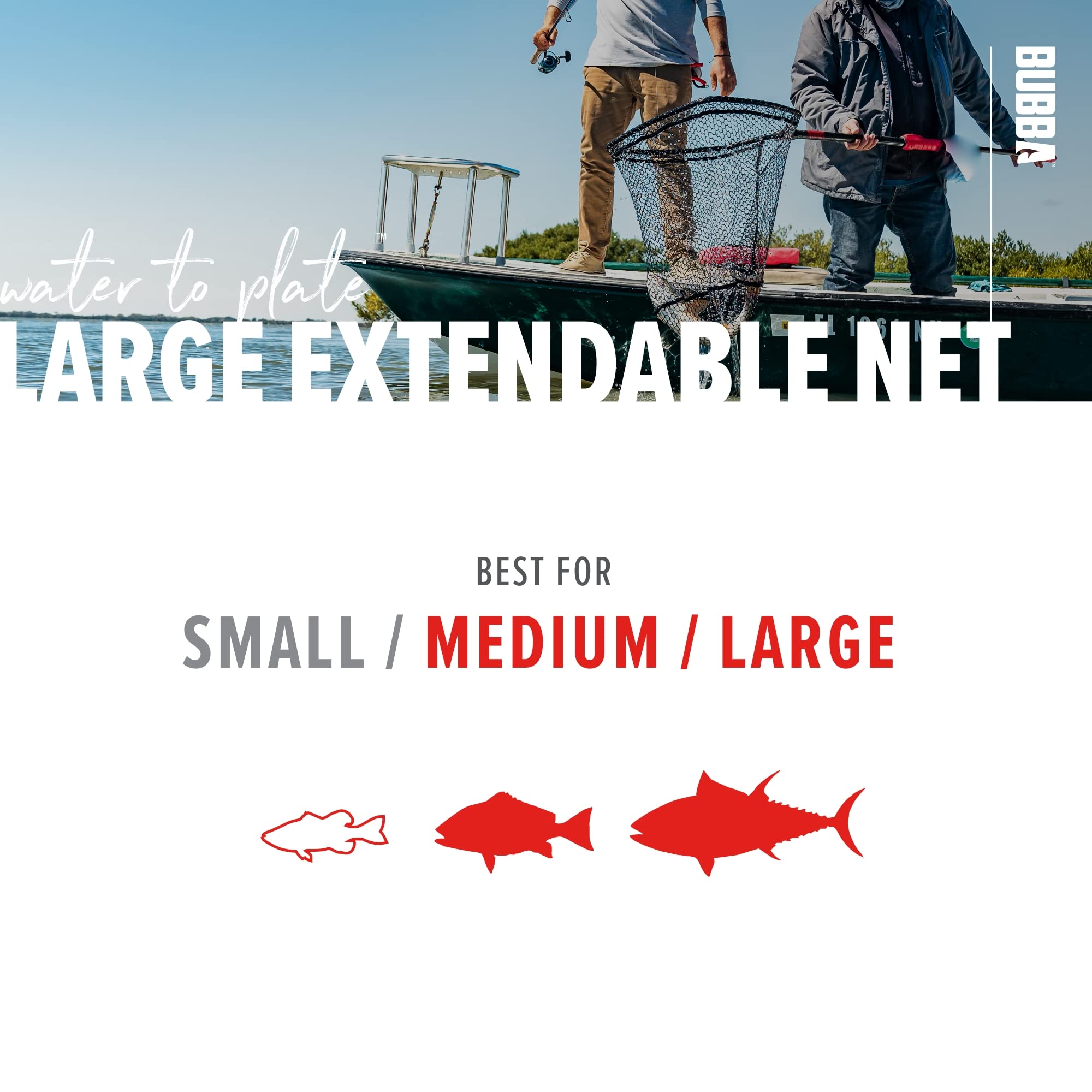 BUBBA Extendable Net with Corrosion Resistant Construction, Non-Slip Grip Handle and Carbon Fiber Shafts for Fishing, Angling, Boating and Outdoors - Image 5