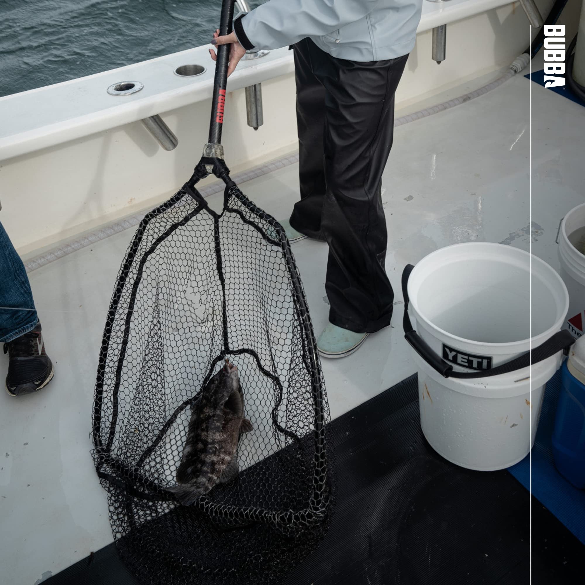 BUBBA Landing Nets with Corrosion Resistant Construction, Non-Slip Grip Handle and Carbon Fiber Shafts for Fishing, Angling, Boating and Outdoors - Image 3