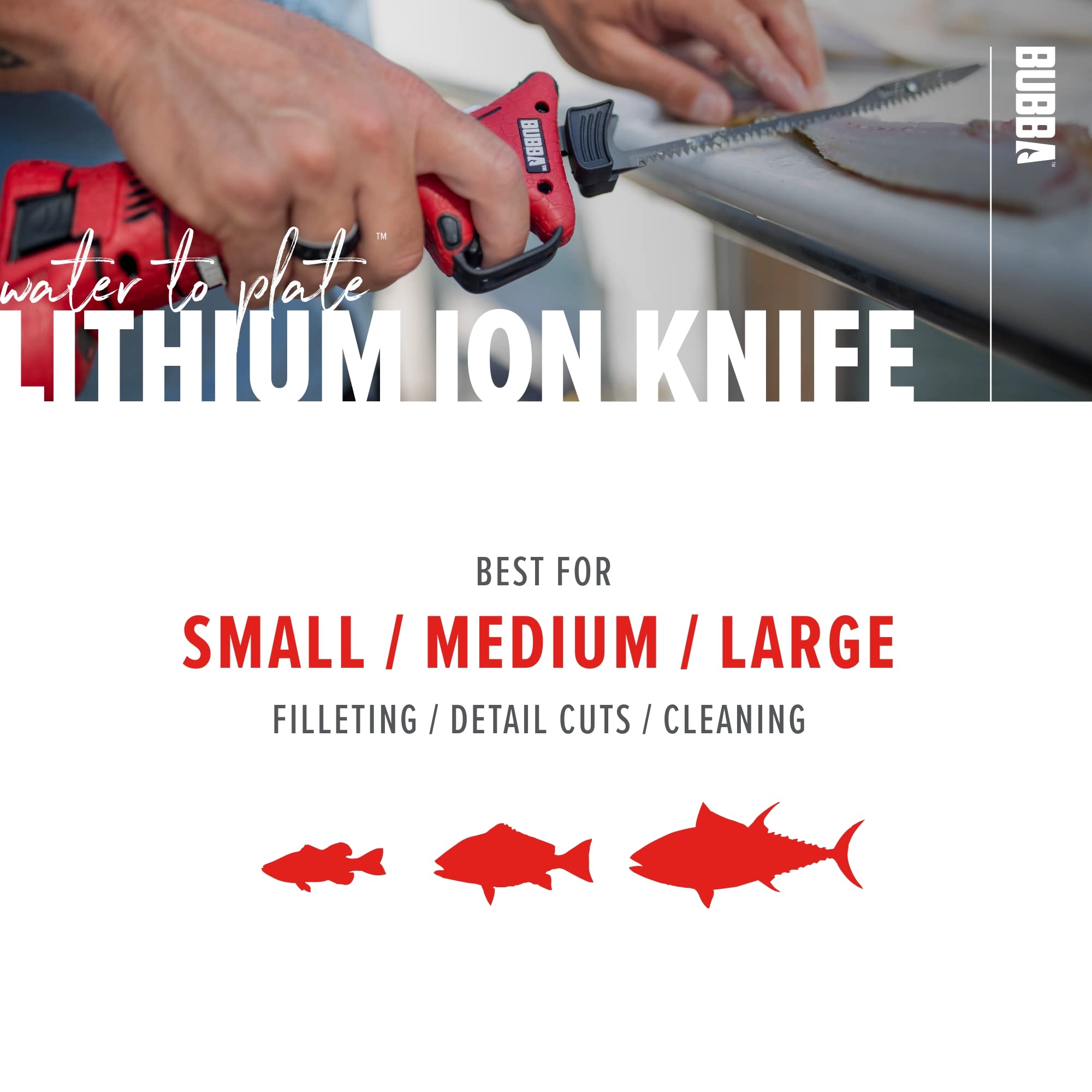BUBBA Li-Ion Cordless Electric Fillet Knife with Non-Slip Grip Handle, 4 Ti-Nitride S.S. Coated Non-Stick Reciprocating Blades, Charger and Case for Fishing - Image 5