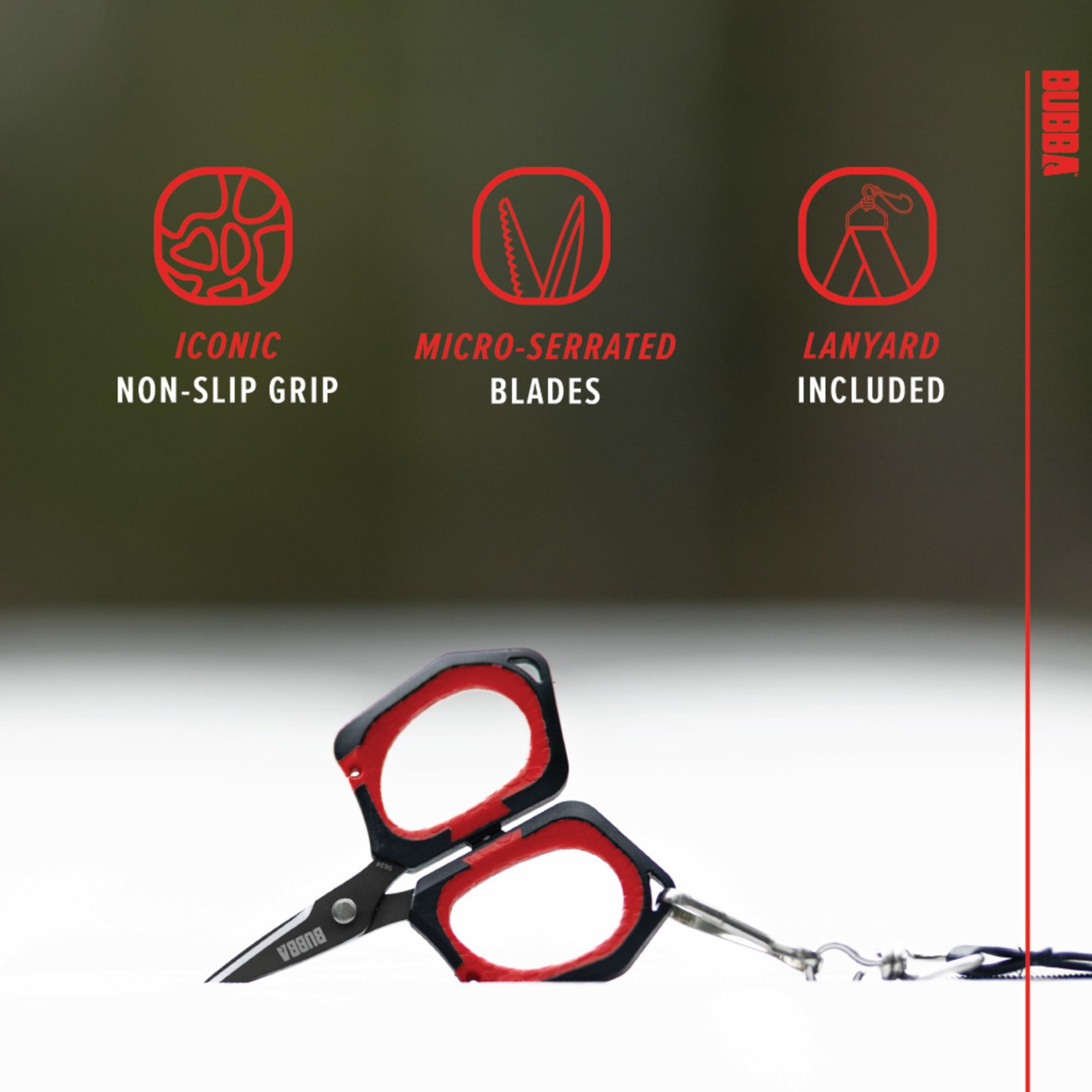 Bubba Micro Fishing Shears with Lanyard, Titanium-Nitride Coated Blades, Cuts through Monofilament, Fluorocarbon, and Braided Line, For Fishing - Image 5