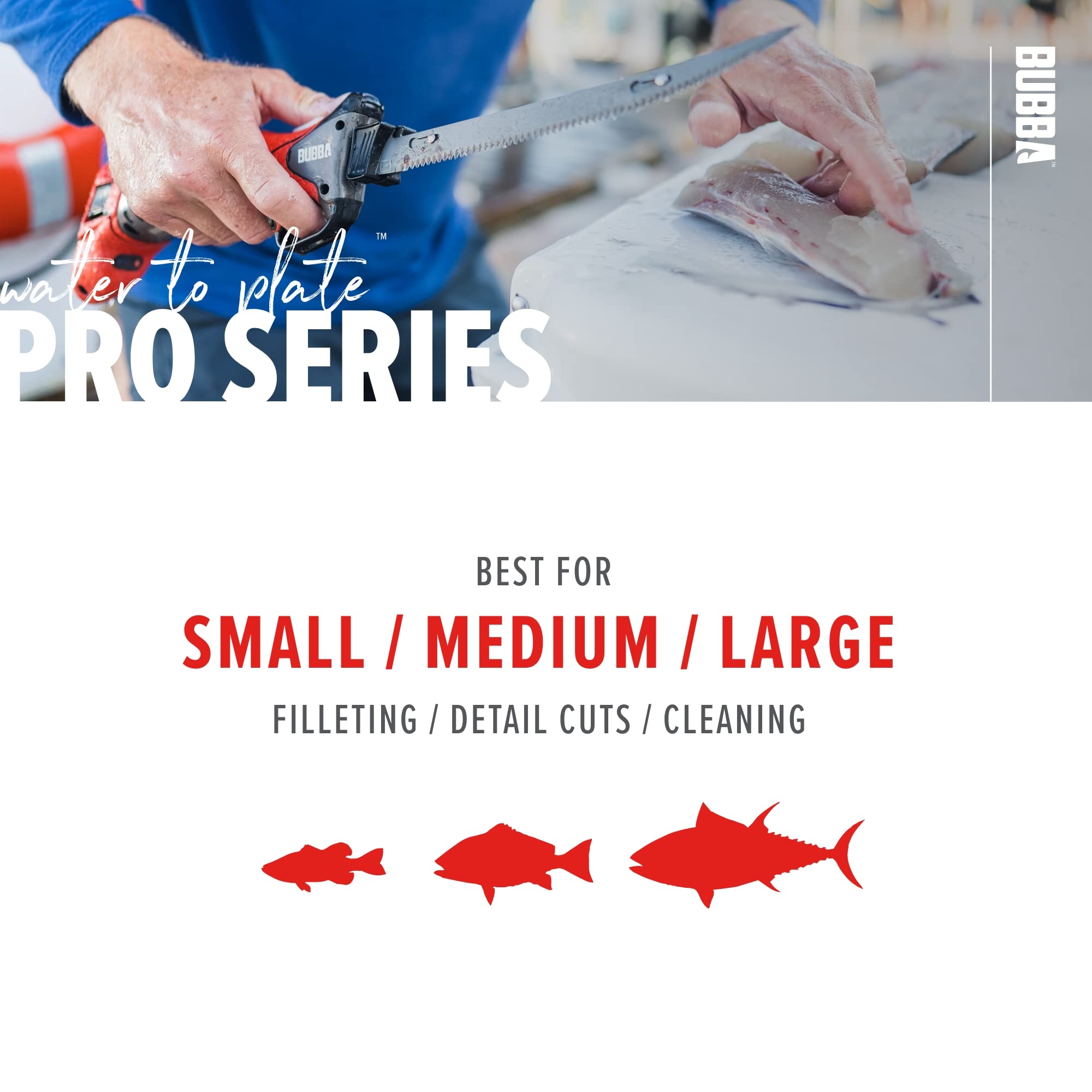 Bubba Pro Series Lithium-Ion Electric Fillet Knife with Non-Slip Grip Handle, 4 Ti-Nitride S.S. Coated Non-Stick Reciprocating Blades, Charger and Case for Fishing - Image 5