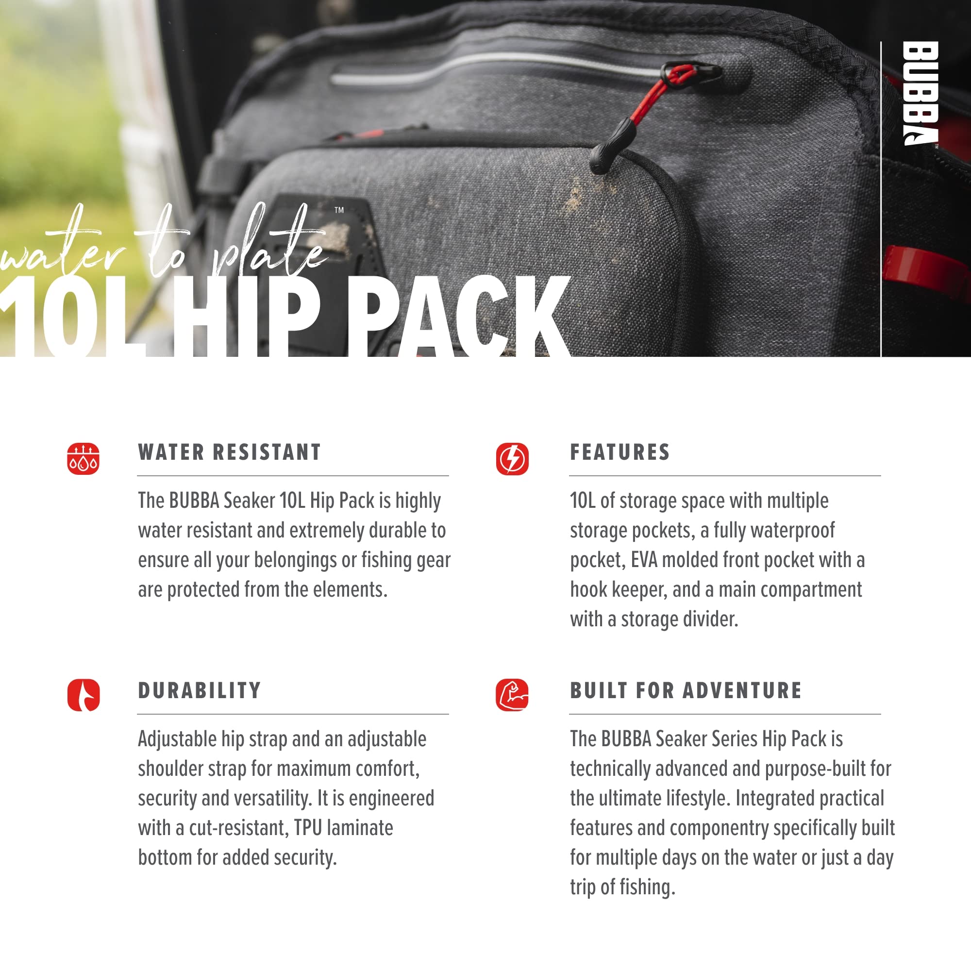 BUBBA Seaker Series Premium Dry Travel Bag with Extreme Weather-Resistant Materials and 10L of Capacity Perfect for Any Angler - Image 5