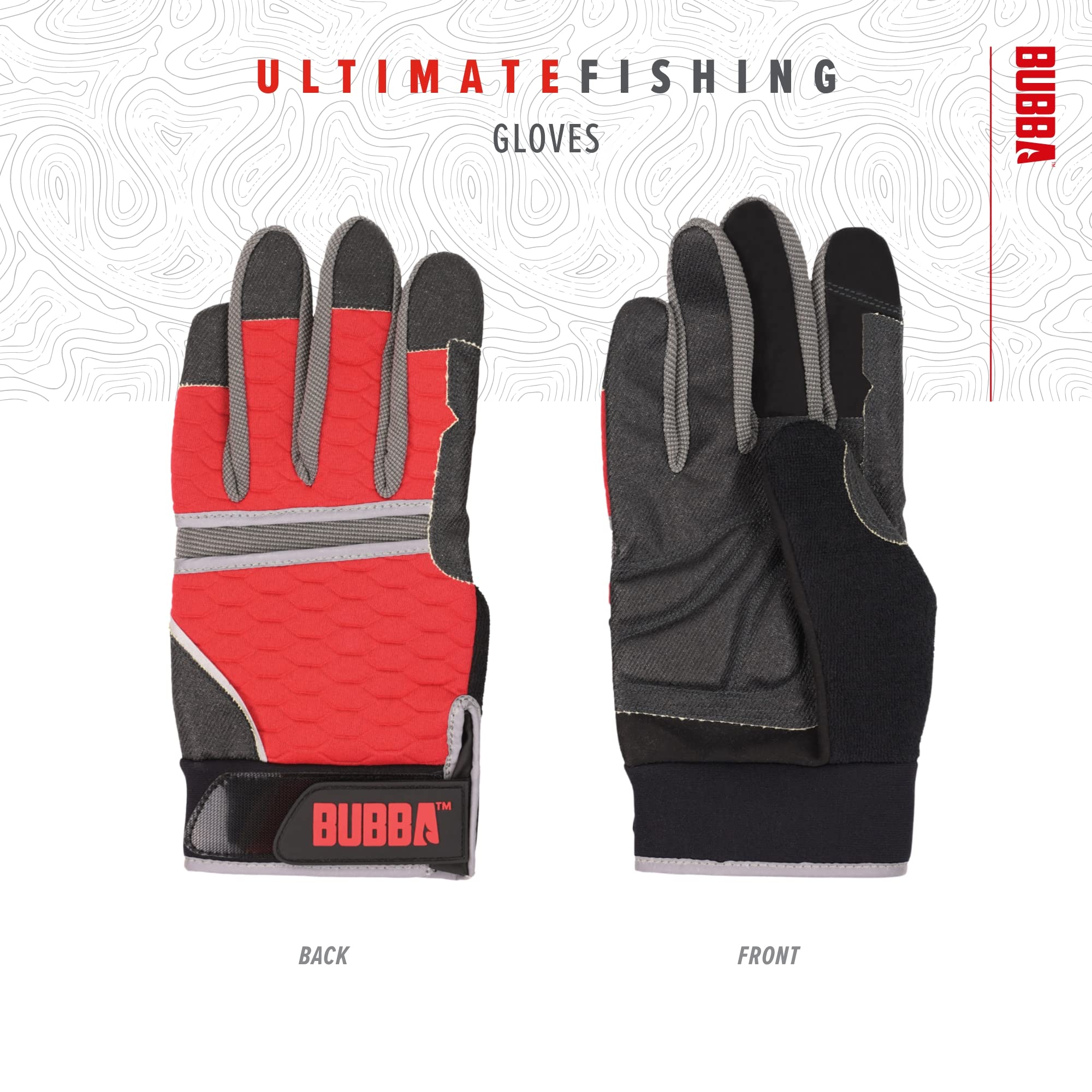BUBBA Ultimate Fishing Gloves with Cut Resistant Construction, Cloth Thumb and Touch Screen Usability for Fishing, Angling, Boating and Outdoors - Image 4