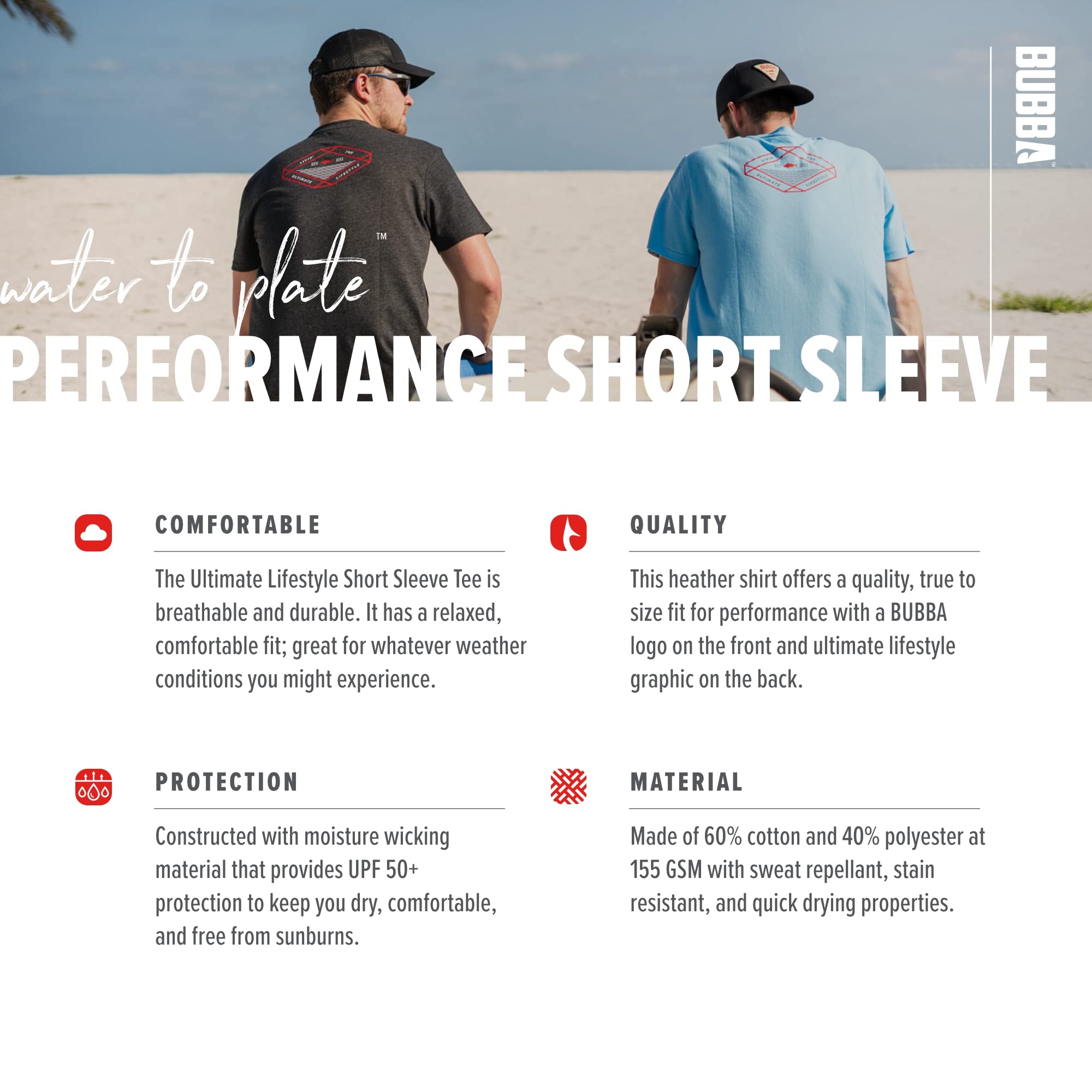 BUBBA Ultimate Lifestyle Fishing T-Shirt with Moisture Repellent, for Fishing, Boating, and Outdoors - Image 5